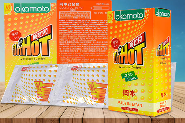 Bao cao su Okamoto Hot Dot là một trong những dòng bao cao cấp của hãng Okamoto nổi tiếng của Nhật